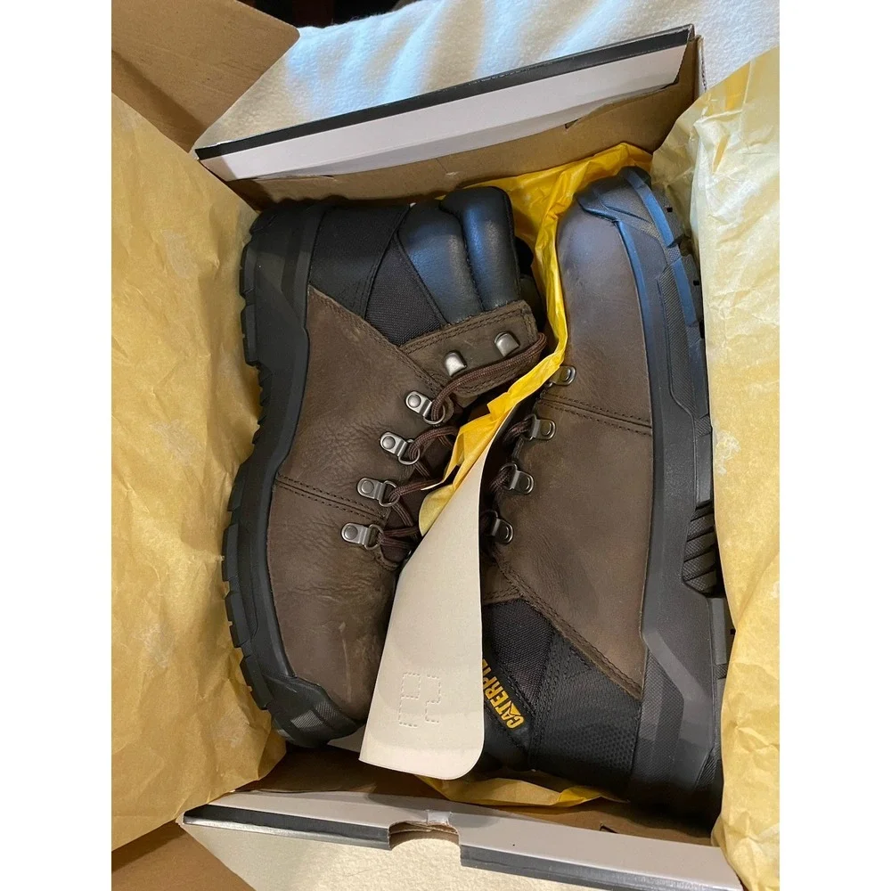 CATERPILLAR CAT MENS Shoes 12 BROWN Charge Steel Toe Boots WORK WEAR Medium NWT